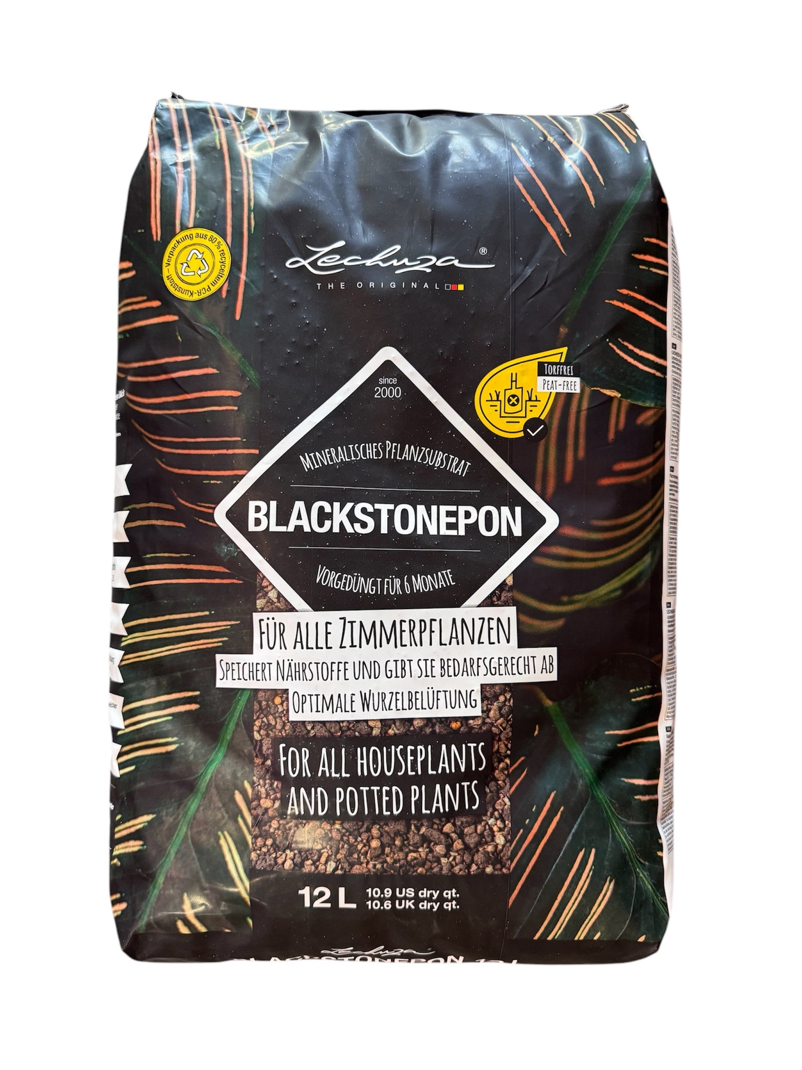 Lechuza Pon - New Blackstone Formula - 12 Liter Factory Bags - READ DESCRIPTION